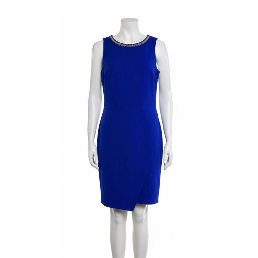 Apt. 9 Royal Blue Sleeveless Sheath Dress with Embellished Neckline Women’s SZ 2
